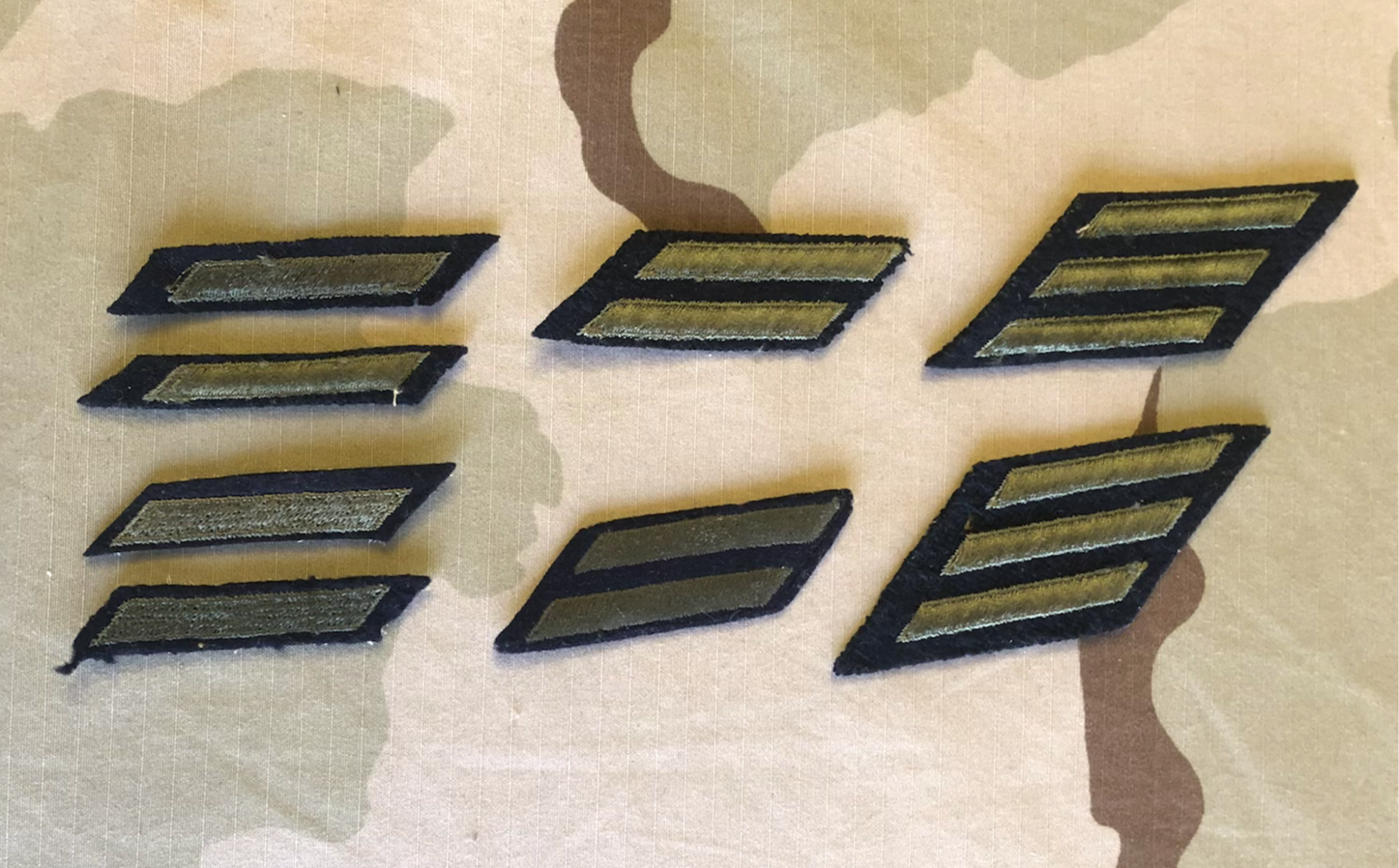 Vintage Green & Navy Blue Service Stripes