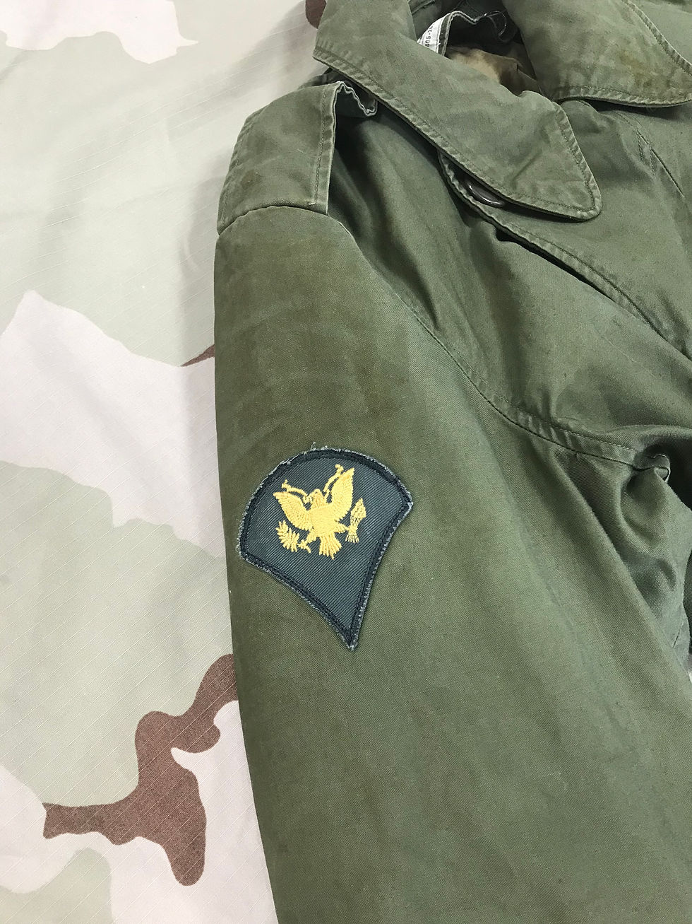Thumbnail: Korean War Green Trench Overcoat w/ Removable Wool Liner