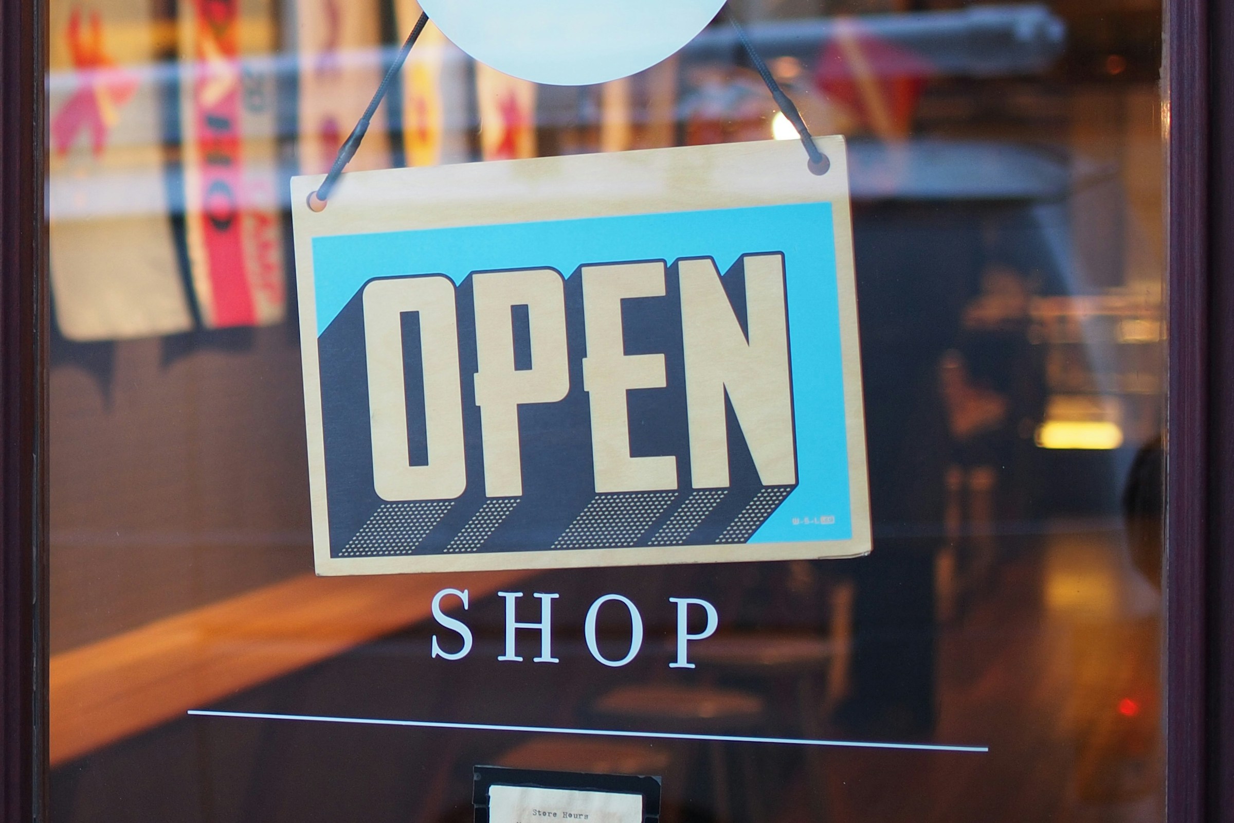 Storefront open sign for a Brookfield, WI small business