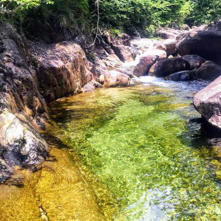 あちぃーので清流へ。