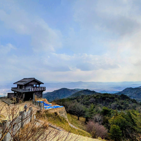 小雪舞う吉備の里山。