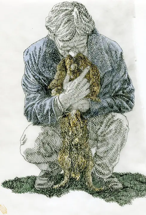 Autoportrét s Alanem,bar.mikrofixy,18.3.2015.webp