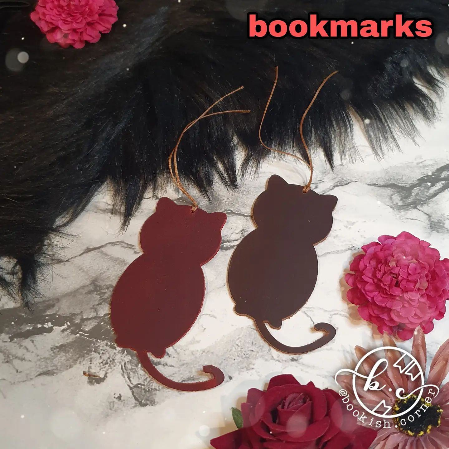 Leather bookmarks