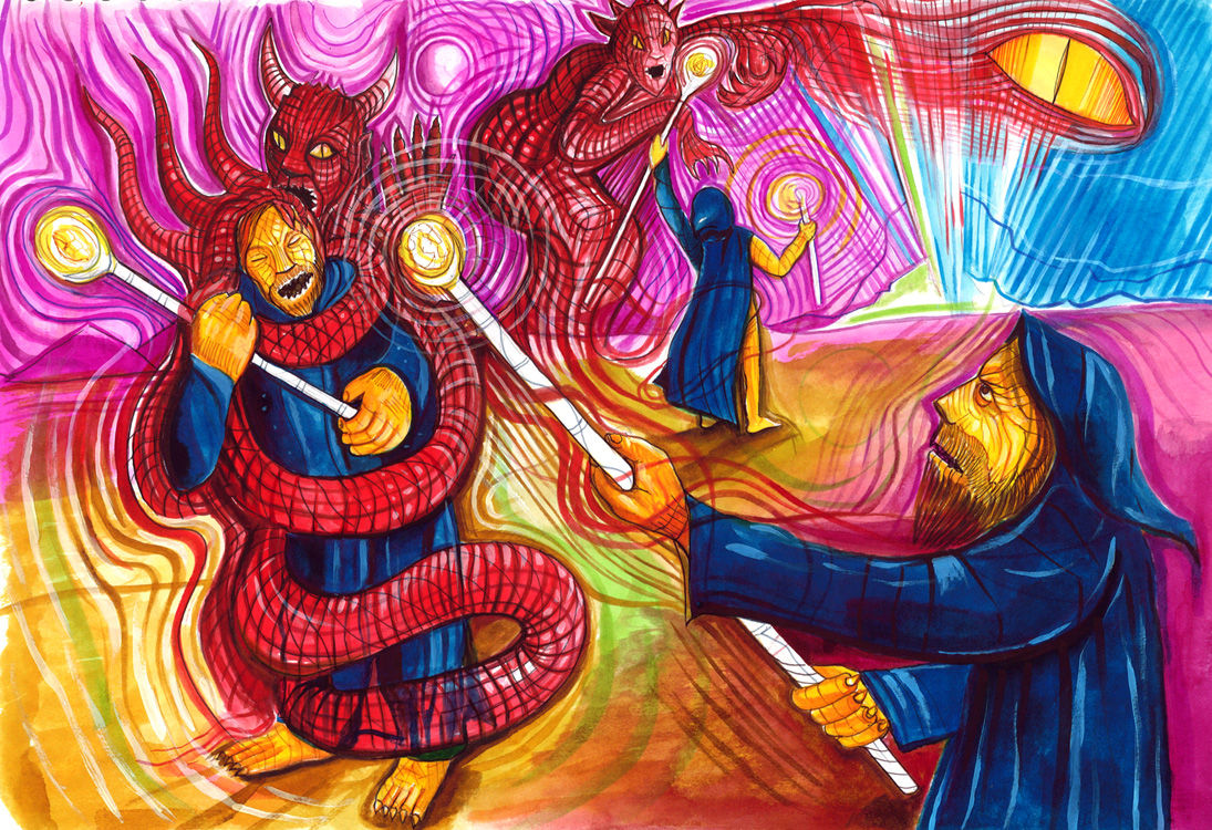 The priests of Atlan fight the Velon (from Aeon Rising)