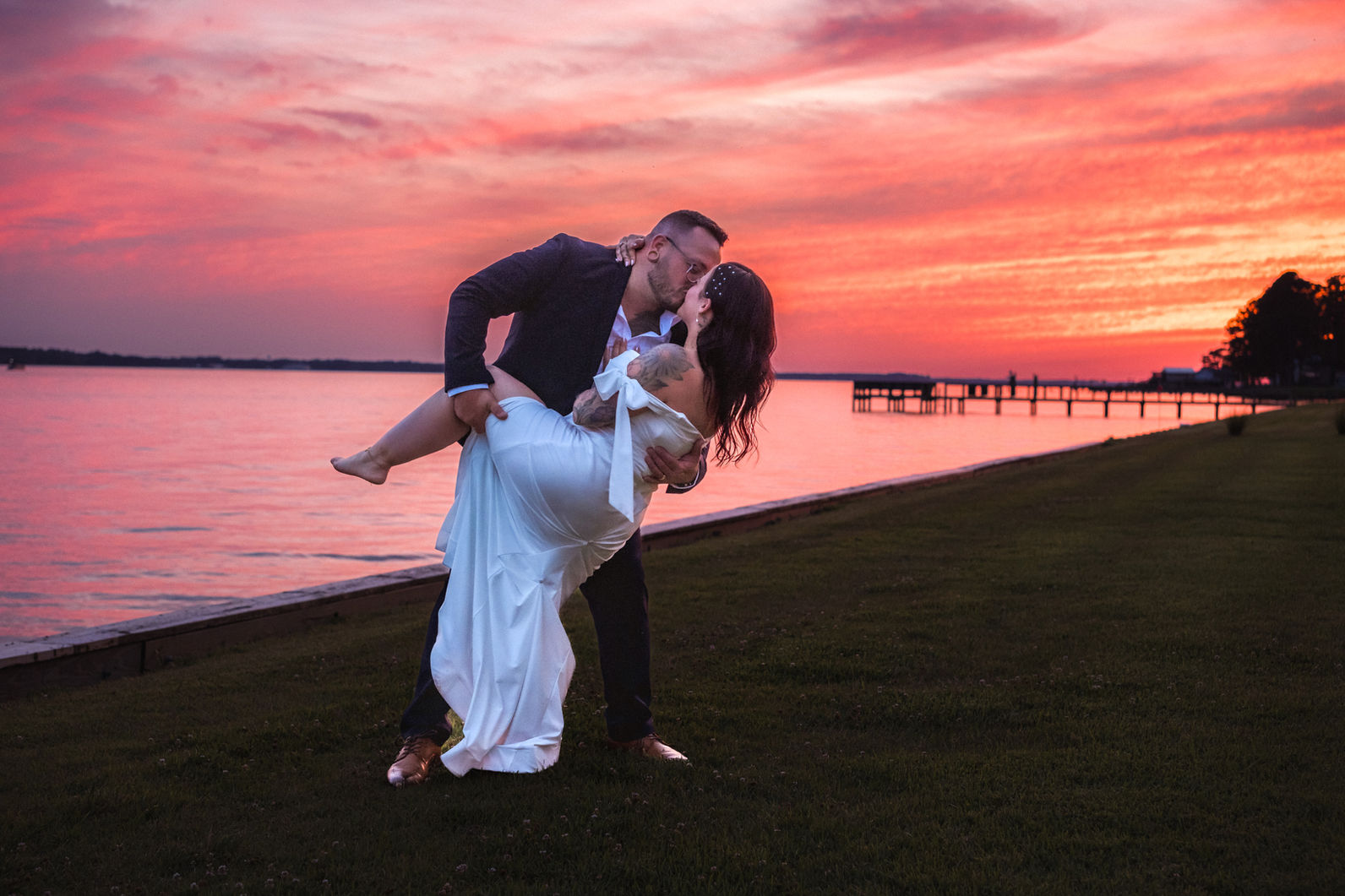 waterfront wedding venue, micro wedding venue, eastern NC, North Carolina, Virginia Beach, Raleigh, Hampton Roads, wedding venue, backyard wedding venue, small wedding venue, Outer Banks wedding venue, sunset wedding, wedding venue near me