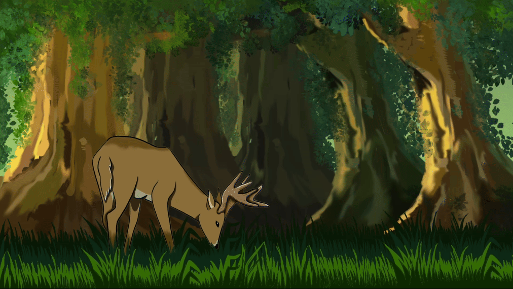 Cowboy vs Deer .gif