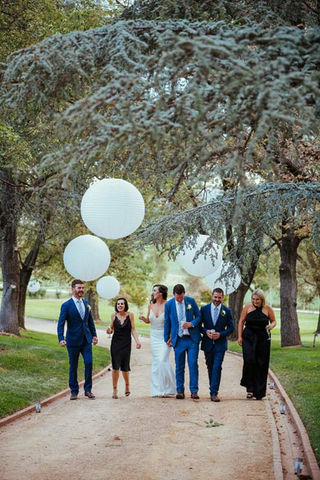 Wedding Guests and lanterns 