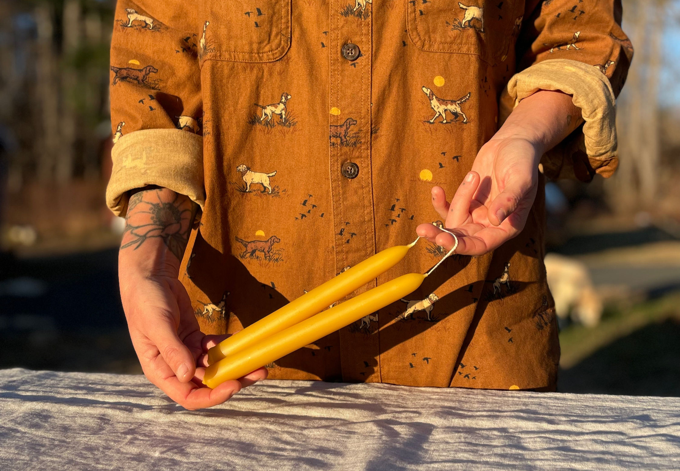8" Hand Dipped Beeswax Candles