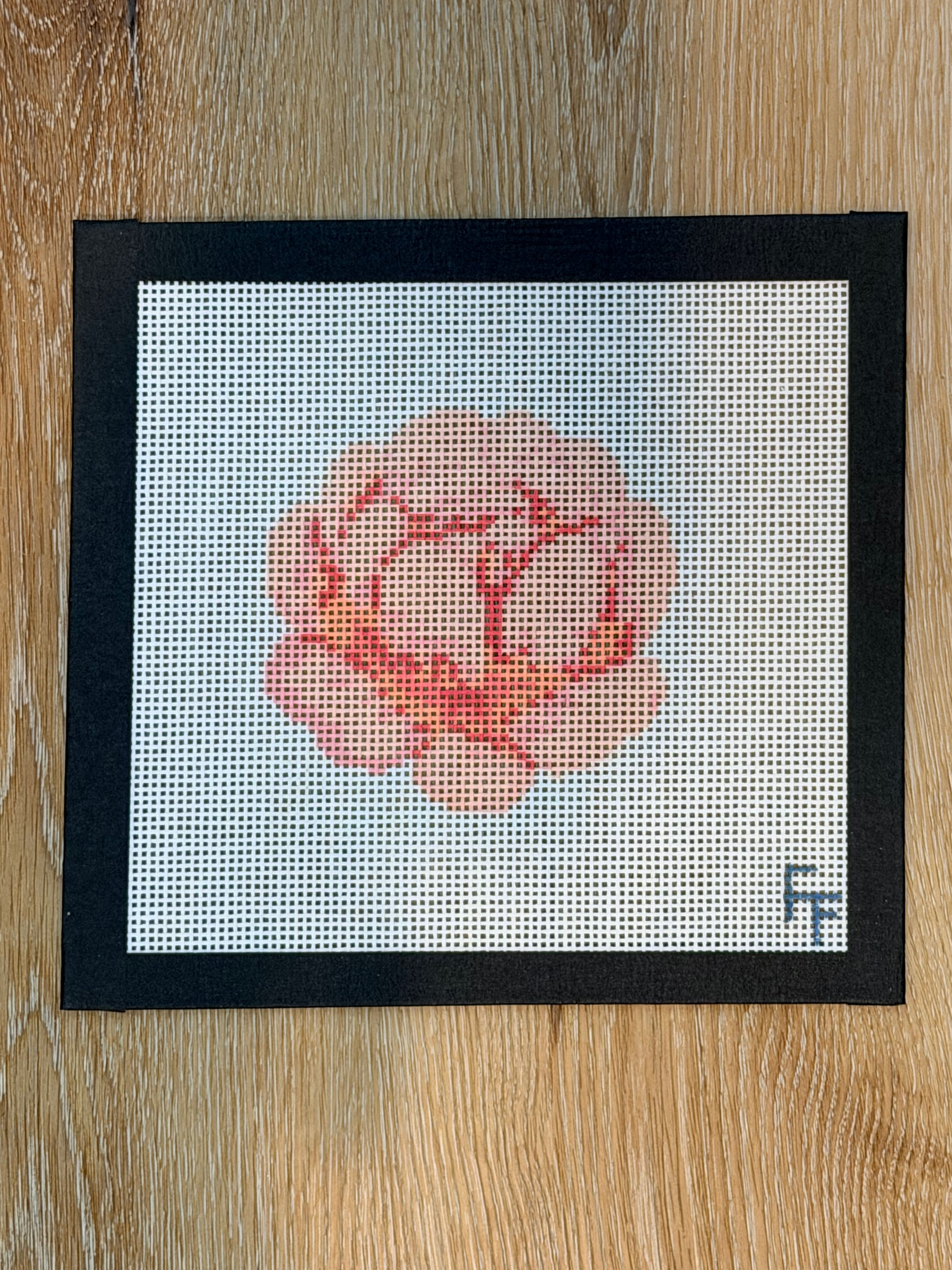 Pink Floral Needlepoint Canvas