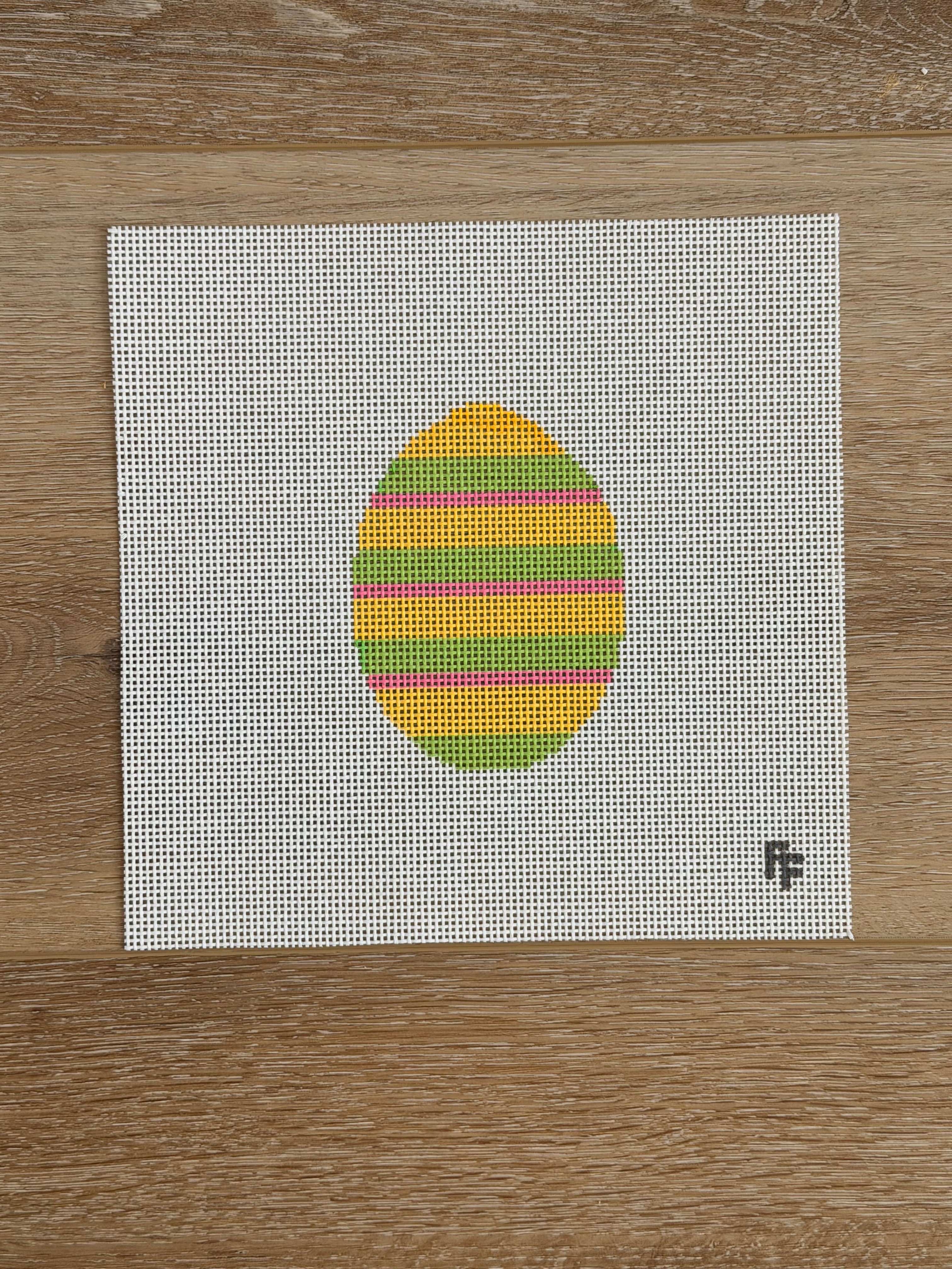 Green/Yellow/Pink Stripe Easter Egg 