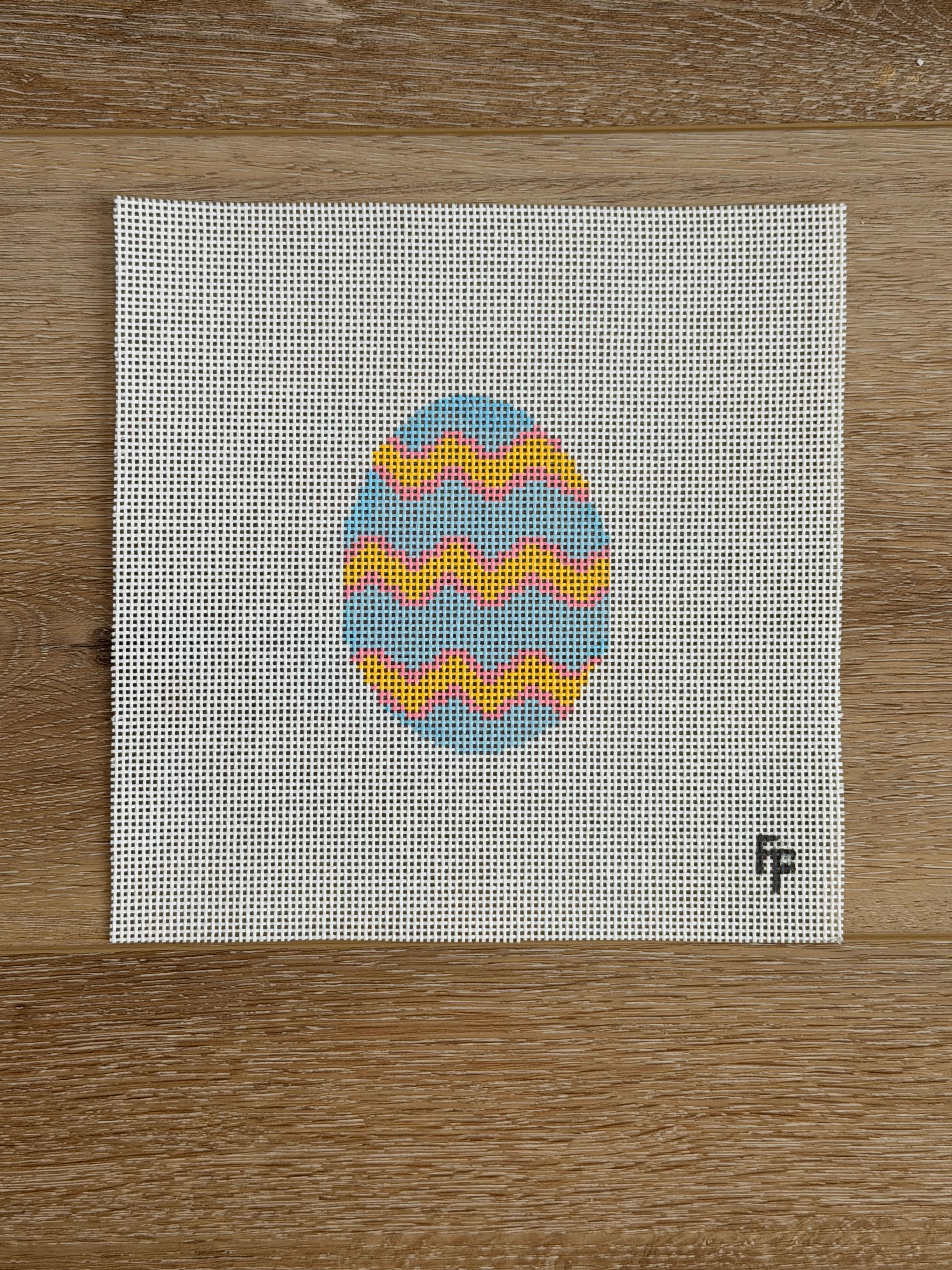 Blue/Yellow/Pink Zig Zag Easter Egg
