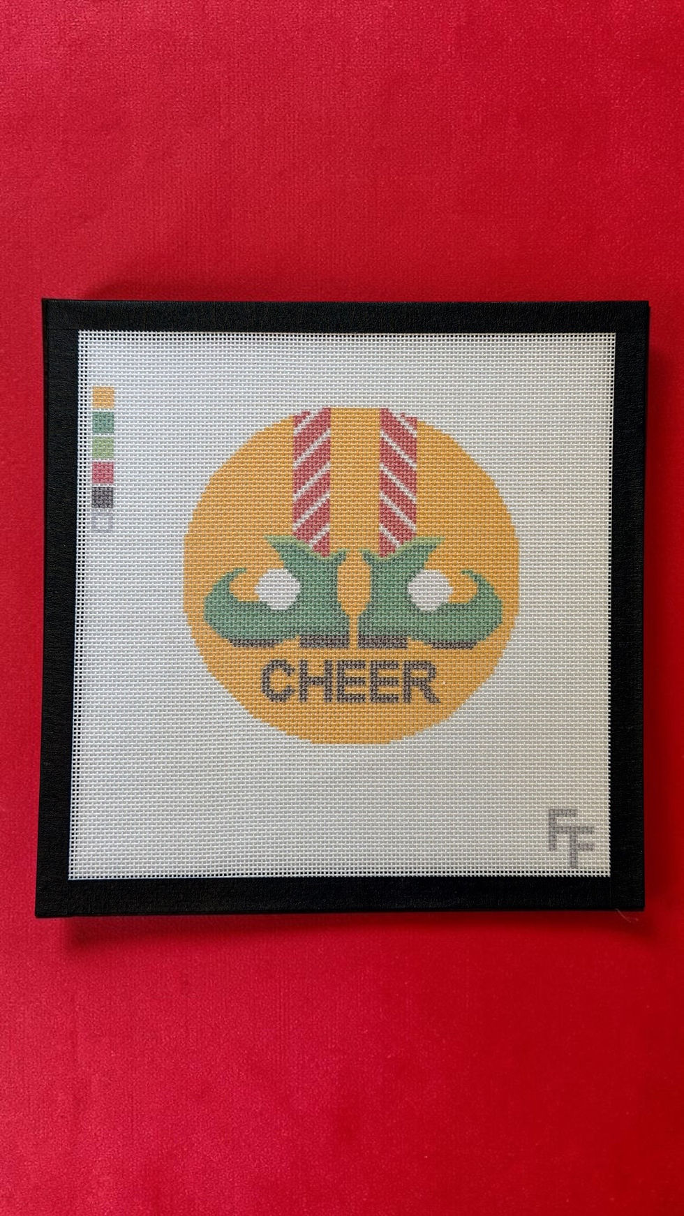 Thumbnail: 4.5" CHRISTMAS FEET Coaster Set |18 mesh