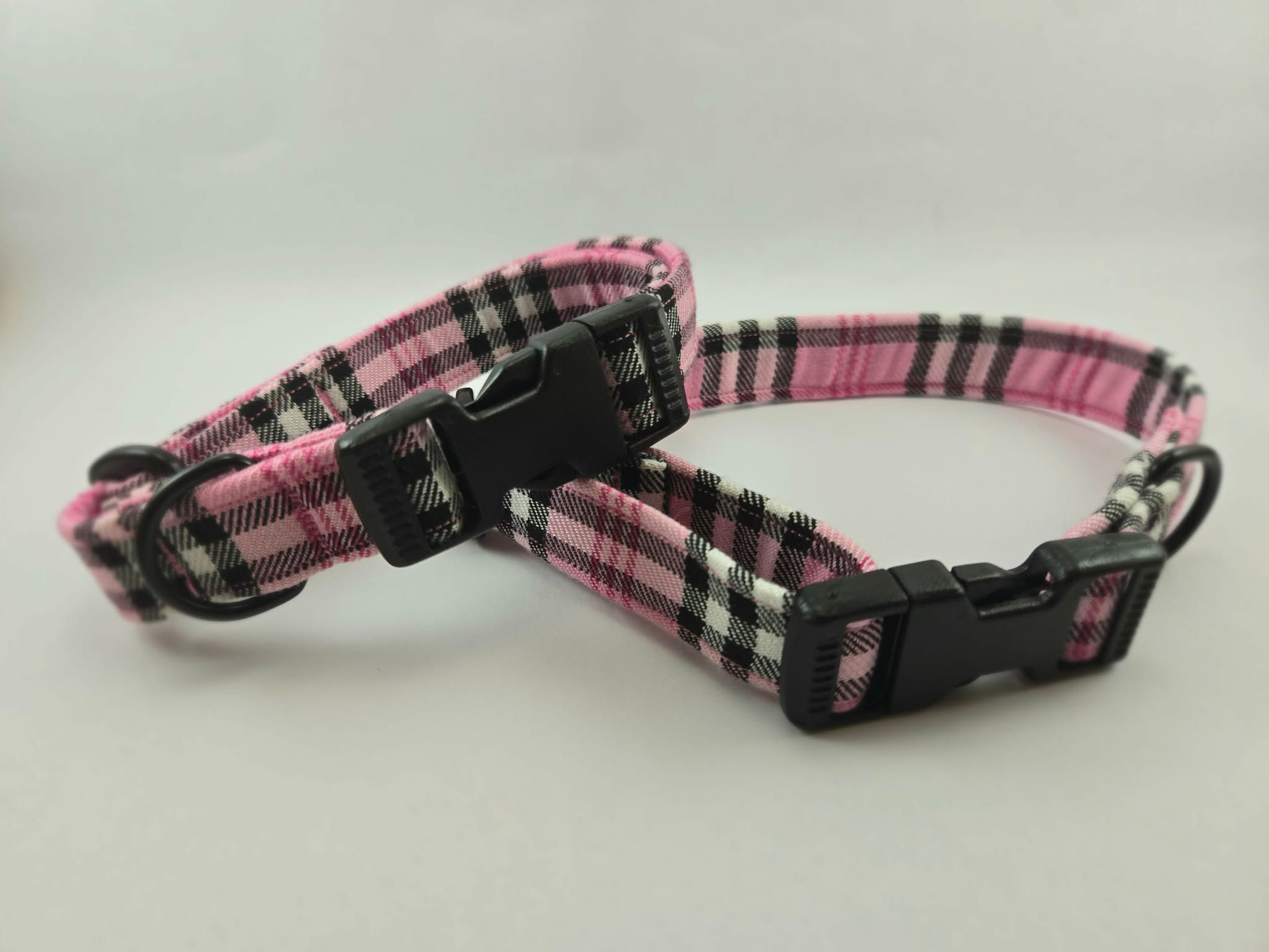 Traditional Tartan Collar -Pink, White & Black