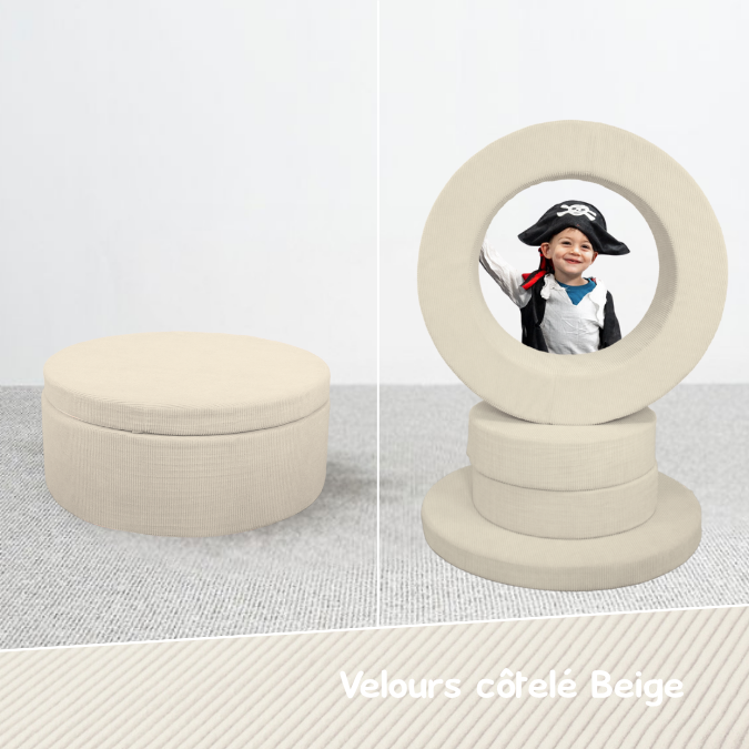 Pour enfant en velours côtelé beige