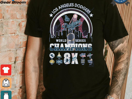 MLB Los Angles Dodgers 8 Time World Series Champions 2024 T Shirt