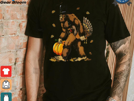 Thanksgiving Bigfoot Turkey Pumpkin Comfort Colors T shirt