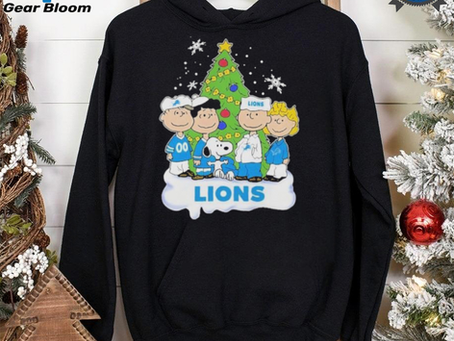 Official Official Event Christmas Peanuts Characters X Detroit Lions Shirt