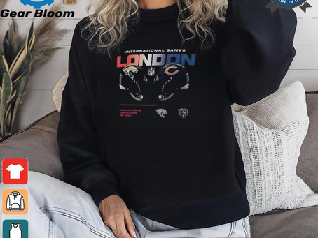 Jacksonville Jaguars vs. Chicago Bears Nike Black International Games London 2024 T Shirt