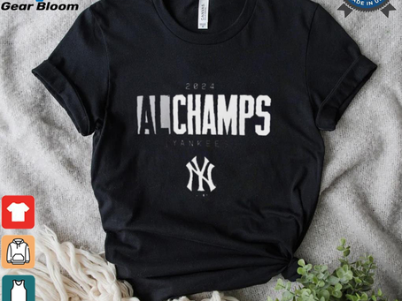 Official New York Yankees MLB Baseball 2024 American League Champions Logo t shirt