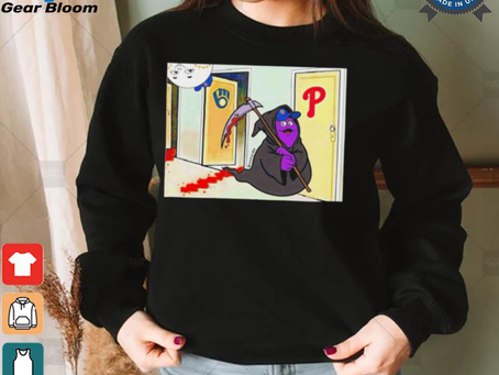 Grimace Grim Reaper vs Phillies knock knock MLB shirt