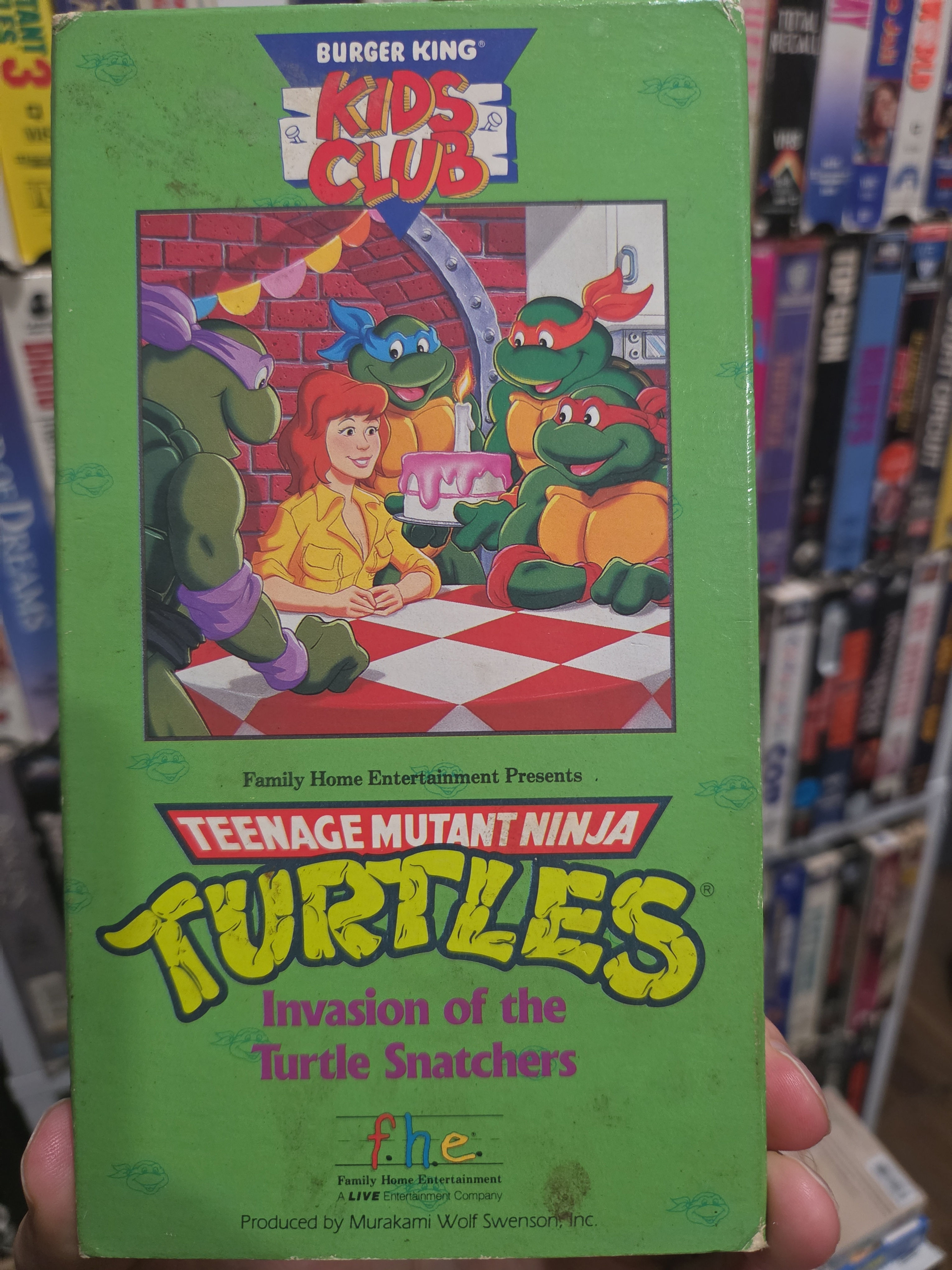 Teenage Mutant Ninja Turtles Invasion Of Turtle Snatchers 1990 VHS NON RENTAL
