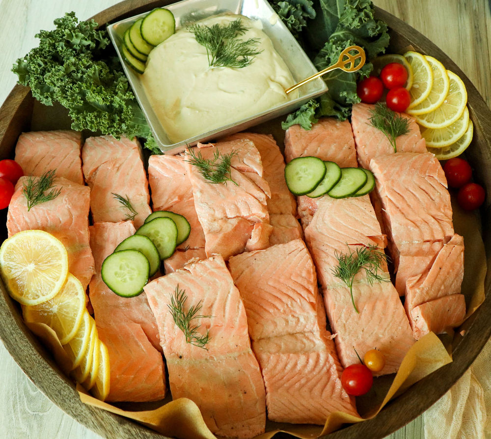 Cold Poached Salmon with MustardLime Sauce