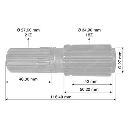 Axle Shaft (4wd) Case/Ford (APL335 Axle) 10 43 44 85 95 & Indust Series 83949049
