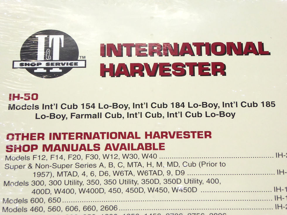 International I&T Shop Manual IH-50 Cub, Lo-Boy, 154, 184, 185