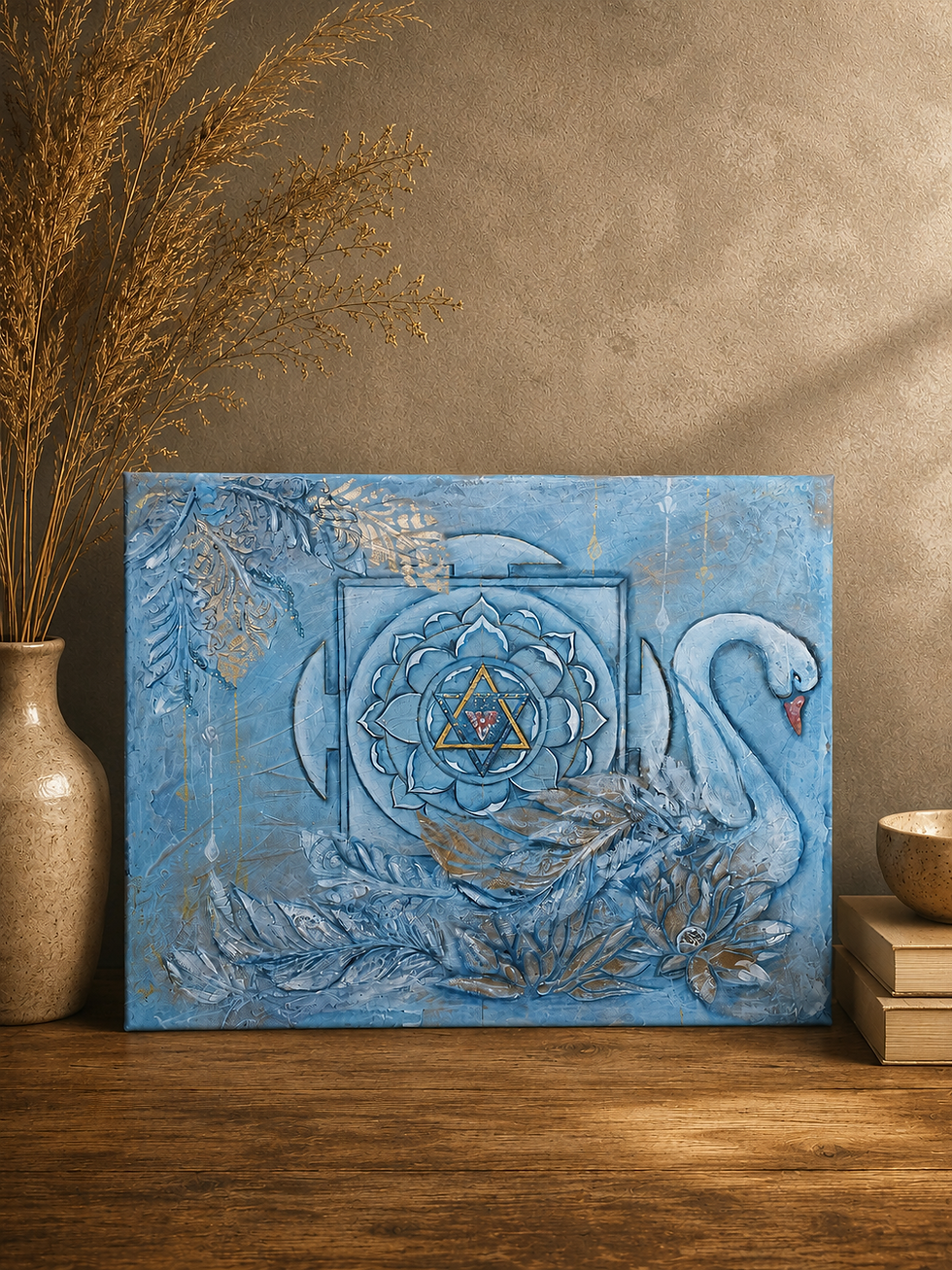 Miniaturbild: Handgemalte Saraswati Yantra Mandala