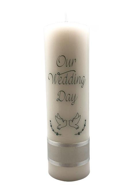 Our Wedding Day Candle – Silver