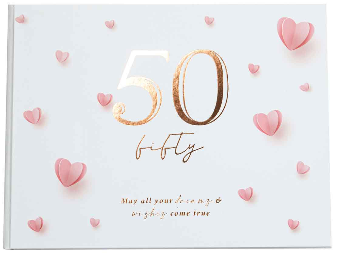 50th Birthday Heart Guest Book