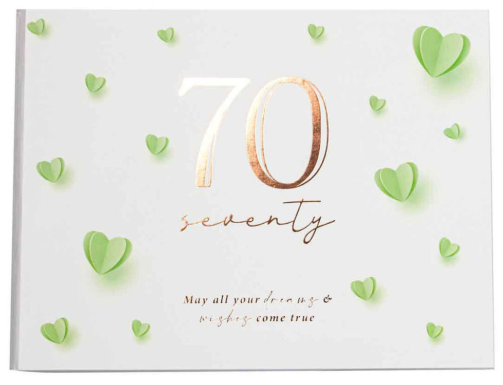 70th Birthday Heart Guest Book