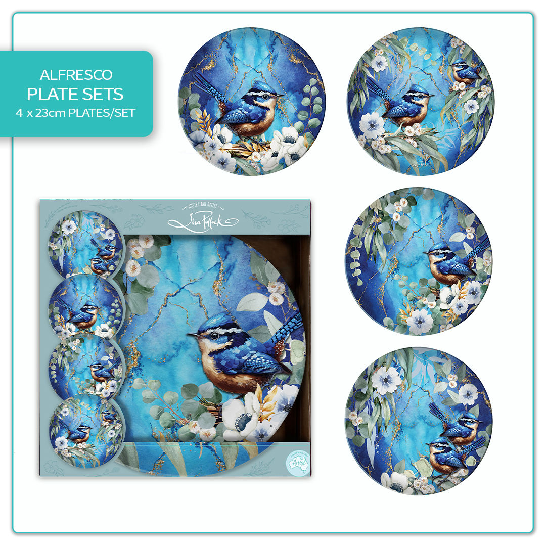 Lisa Pollock Alfresco Plates Cheeky Wrens
