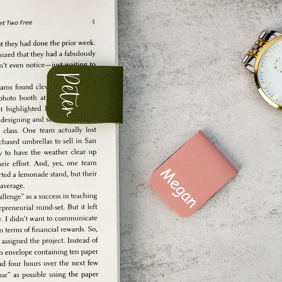 Thumbnail: Personalised Magnetic Leather Bookmark