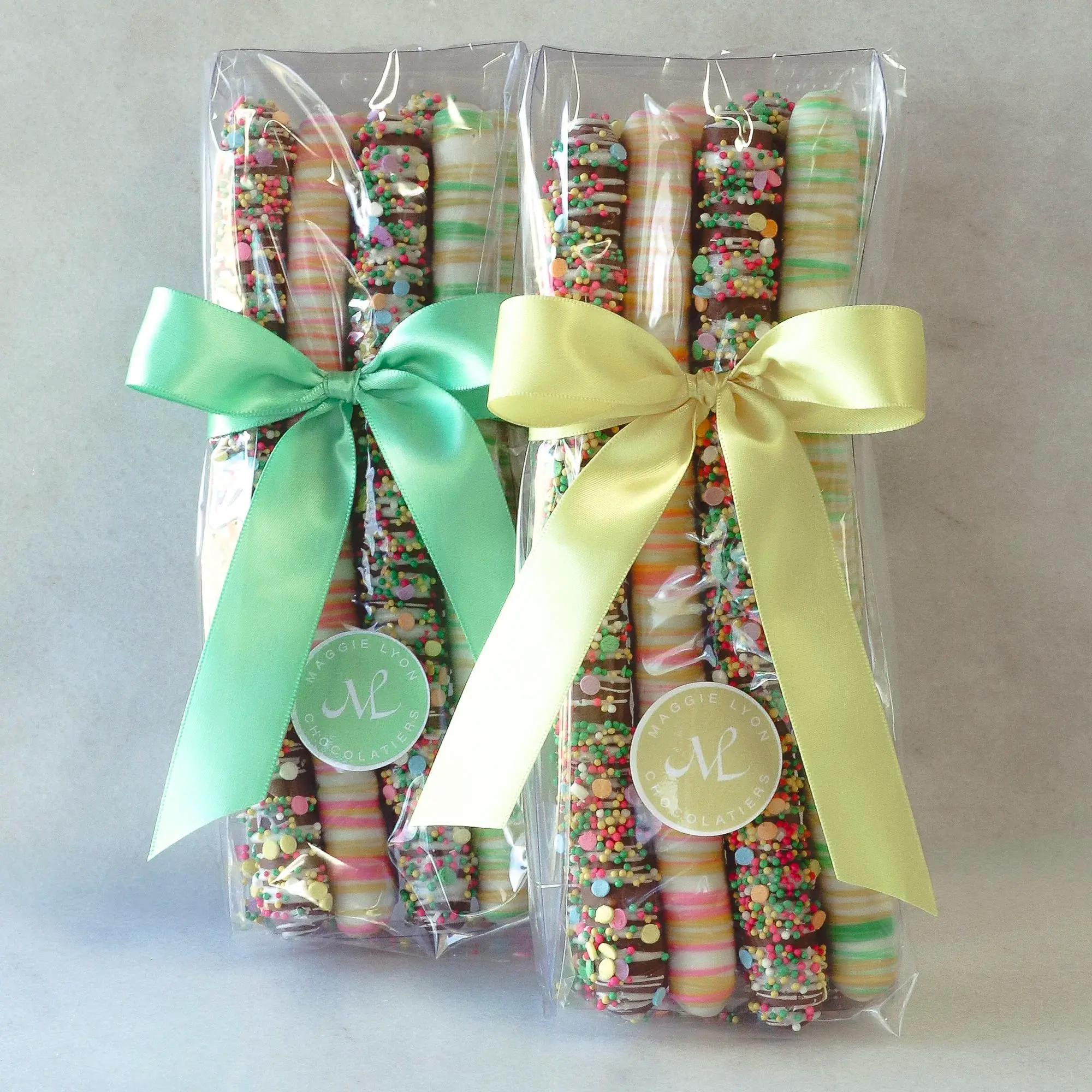 Easter 8pc Milk and White Chocolate Covered Pretzel Rods - Spring Design