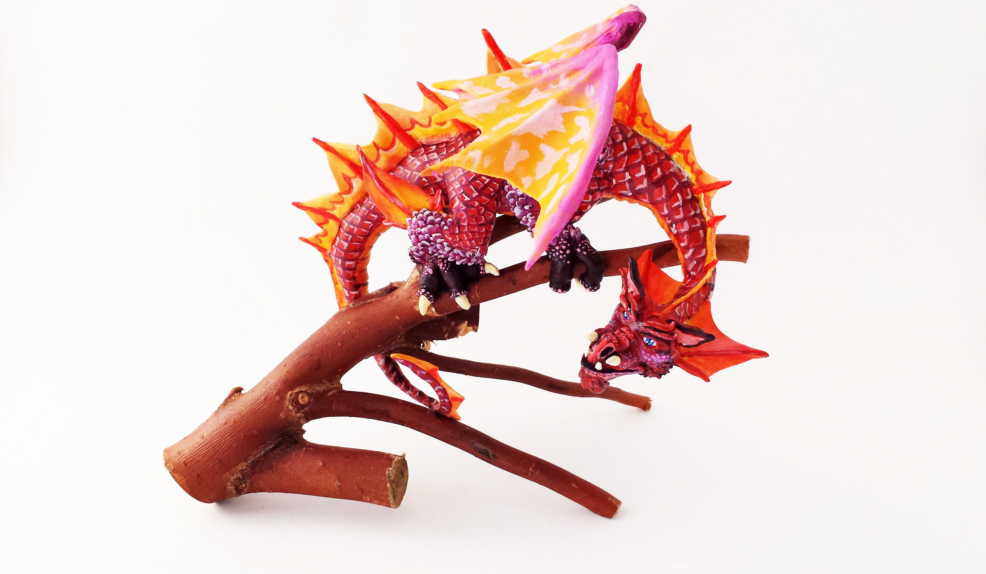 Dragon polymer clay Dragon sculpture Fantasy creature Polymer clay monster
