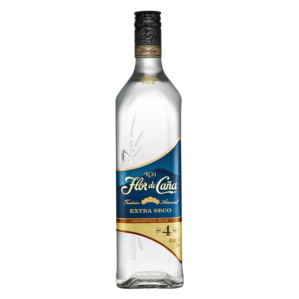 Ron flor de caña blanco Extra Dry 4 años
