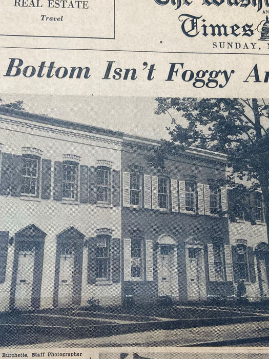 900-914 25th St Houses during and after renovation (Wash Post May 30, 1954) - 912 1/2 renovation in progress