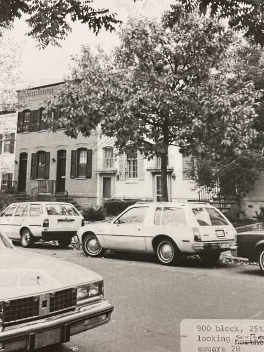 A streetscape view of rows. (EHT Traceries, Nov. 1983)