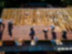 Volunteers building a house for Habitat for Humanity