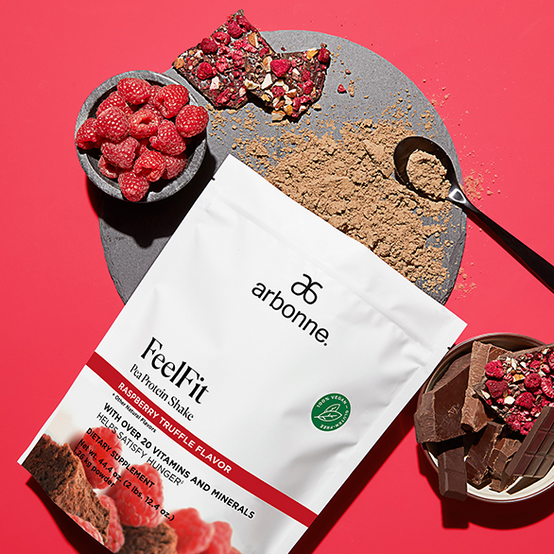 FeelFit Pea Protein Shake - Raspberry Truffle Flavor