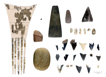 Artifacts from Native American burial site near Whitehurst Freeway. circa 700 A.D. (National Park Service)