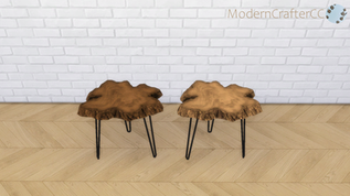 Live Edge Burl Wood End Table