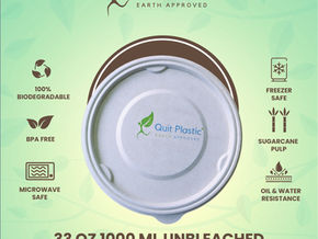 33 Oz 1000 ml Anti Leak Spill Proof Eco-Friendly Sugarcane Bagasse Unbleached Pulp Food Takeaway Container