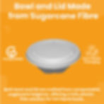 Compostable sugarcane bagasse soup bowl with lid, 360 ml plastic free eco-friendly takeaway packaging