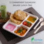 5-Compartment Sugarcane Bagasse Lunch Tray