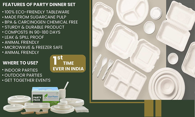 Eco Friendly Disposables Party Dinner Set Sugarcane Bagasse India