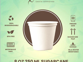 Eco-Friendly 8 Oz 250 ml Sugarcane Bagasse Bleached and Unbleached Glass Cup