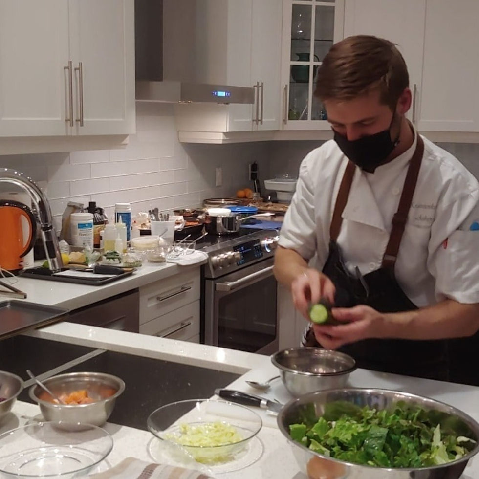 Chef Andrey at your place giving you the Restaurant Experience ThinkOFood Chef catering service in Toronto and the GTA