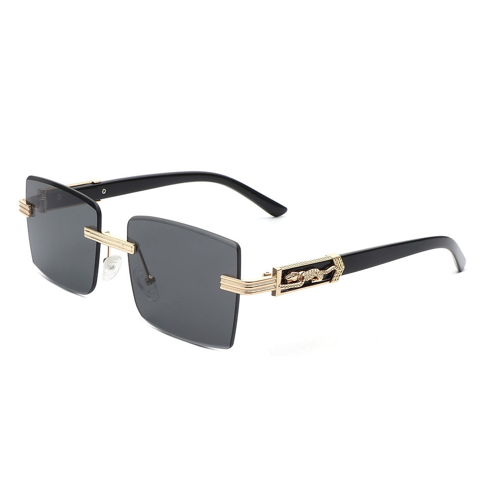 Thumbnail: SFS Tycho - Rimless Square Retro Tinted Fashion Flat Top Sunglasses